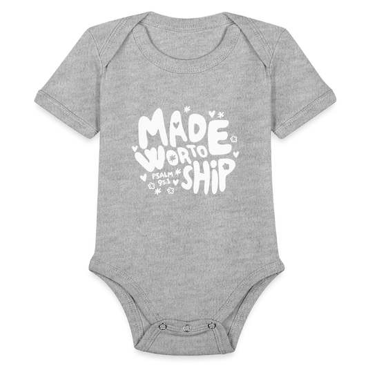 Made to Worship (W) Baby Onesie Bodysuit - heather grey