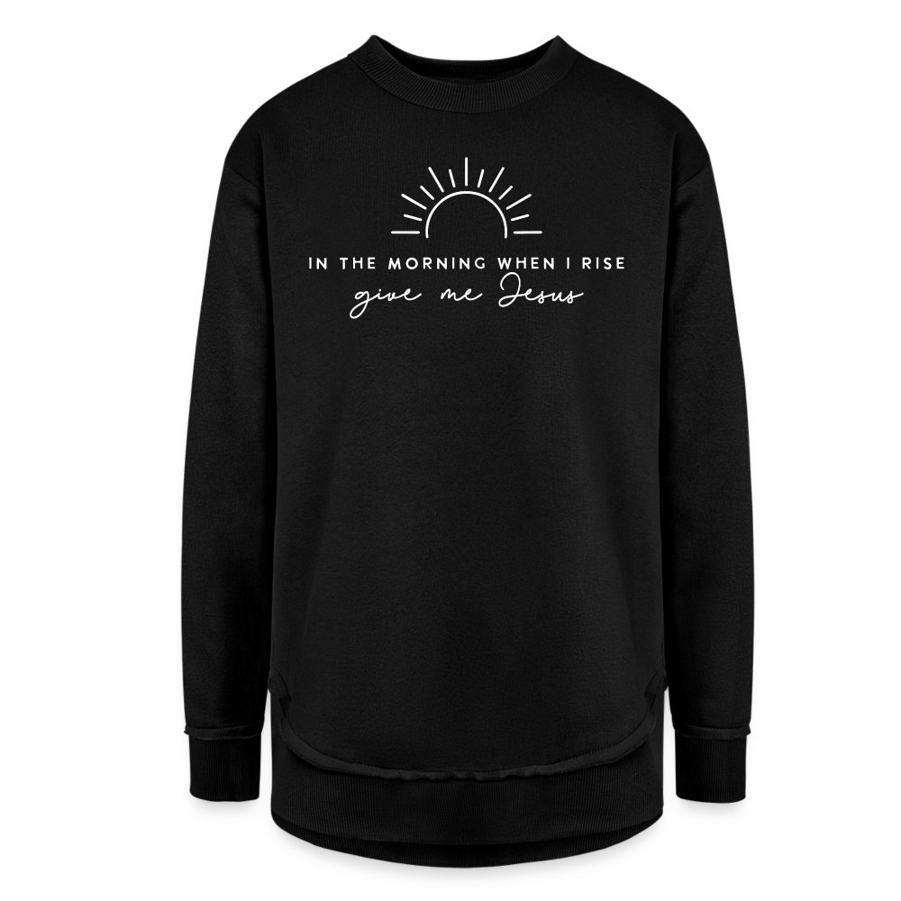 In the Morning When I Rise Give Me Jesus Women's Long Sleeve Weekend Tunic - black