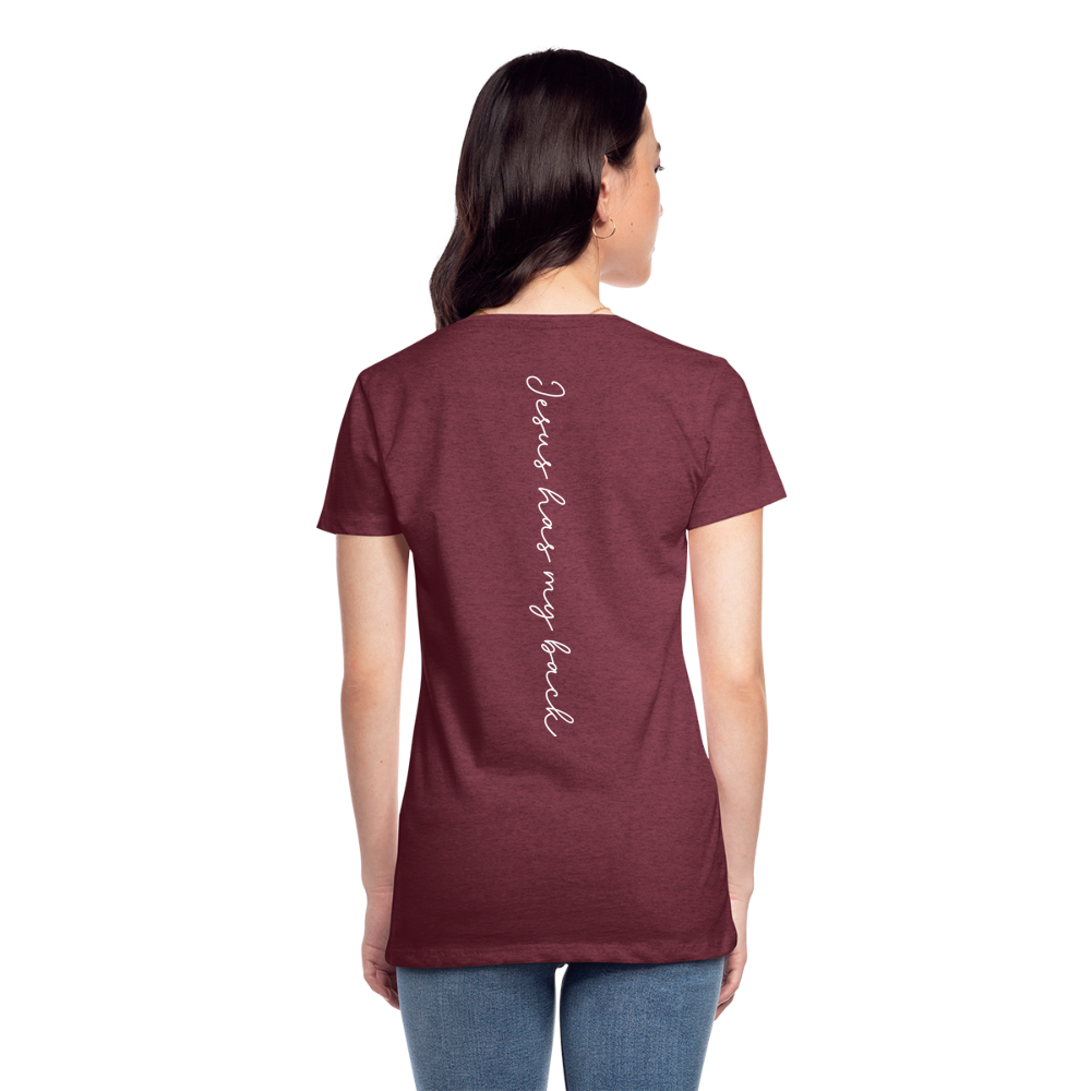 Jesus has My Back Women's T-Shirt - heather burgundy