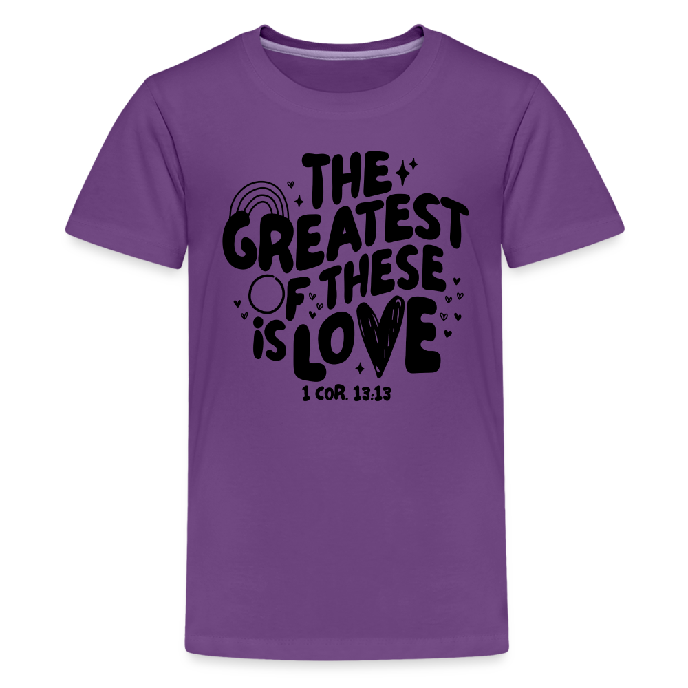 The Greatest of these is Love Kid's T-Shirt - purple