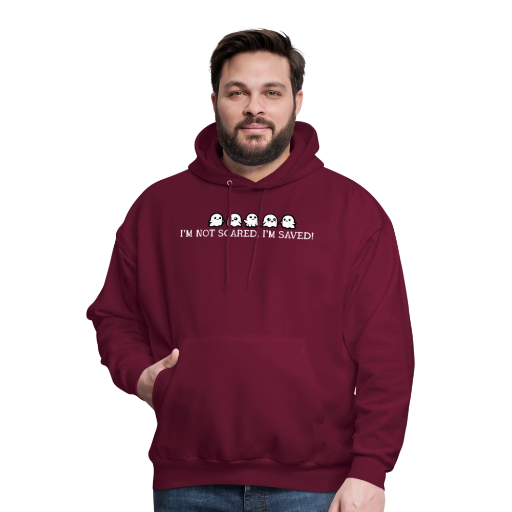 I'm Not Scared I'm Saved (W) Men's Hoodie - burgundy