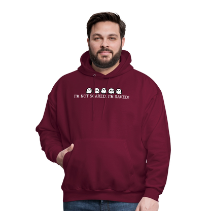 I'm Not Scared I'm Saved (W) Men's Hoodie - burgundy