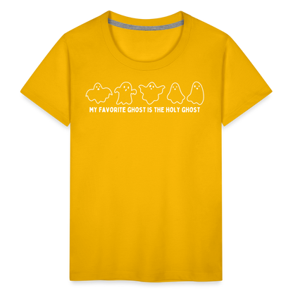 My Favorite Ghost is the Holy Ghost (Outline) Toddler T-Shirt - sun yellow