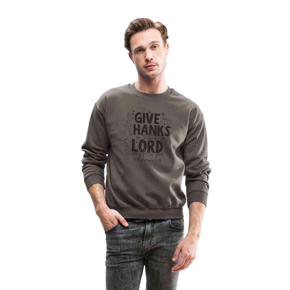 Give Thanks to the Lord Men's Sweater - asphalt gray