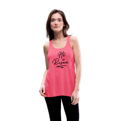 He is Risen Women's Tank - neon pink