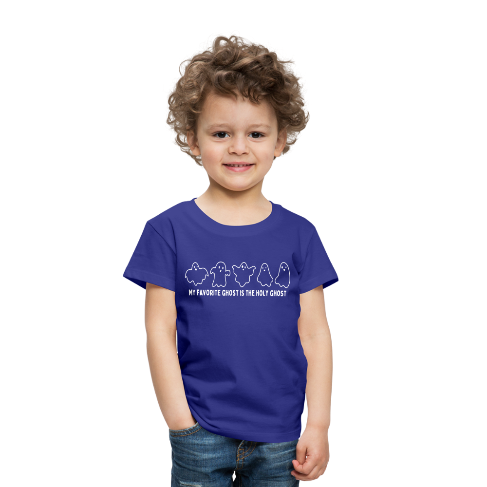 My Favorite Ghost is the Holy Ghost (Outline) Toddler T-Shirt - royal blue