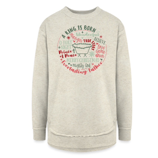 Manger Collage (RG) Women's Tunic Sweater - heather oatmeal