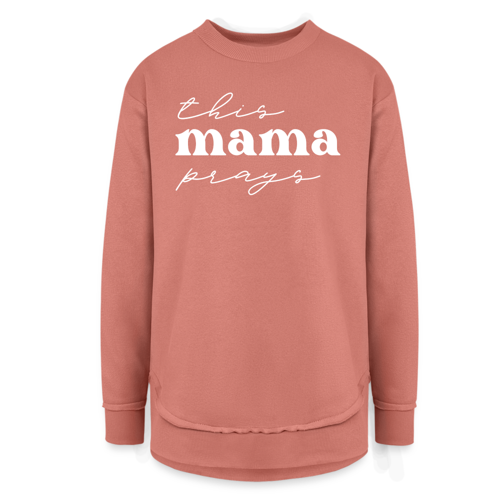 This Mama Prays (W) Women's Weekend Tunic Fleece Sweatshirt - mauve