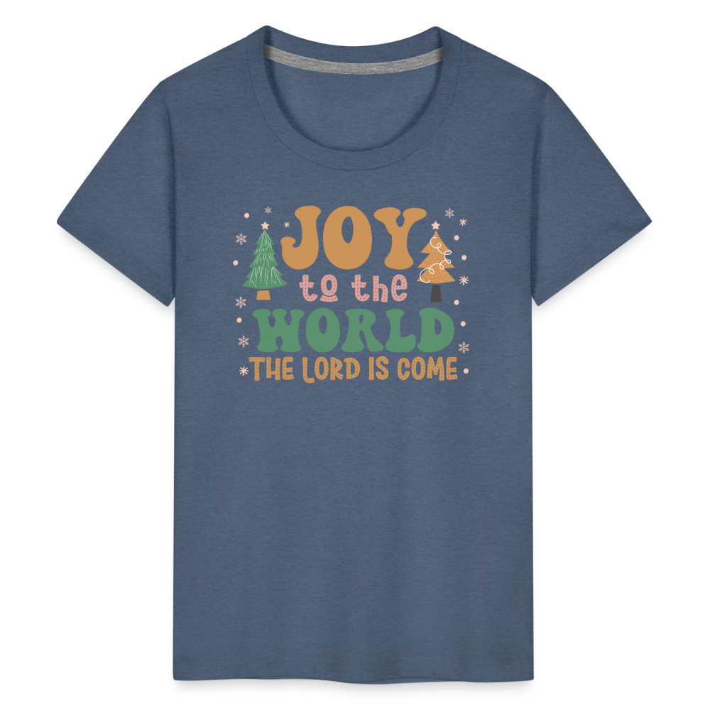 Joy to the World Christmas Family Kids' Premium T-Shirt - heather blue