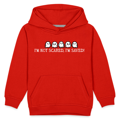 I'm Not Scared I'm Saved (W) Kid's Hoodie - red