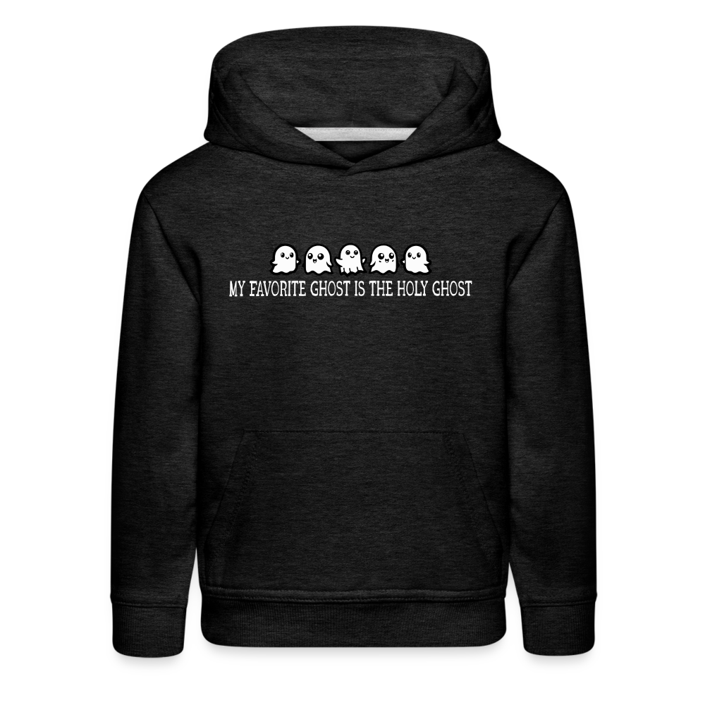 My Favorite Ghost is the Holy Ghost (W) Kid's Hoodie - charcoal grey