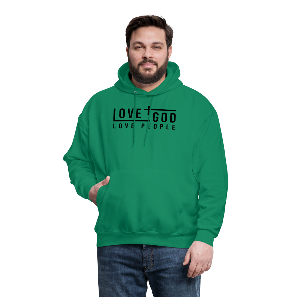 Love God Love People Men's Hoodie - kelly green