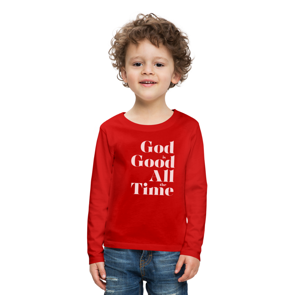 God is Good Kids' Premium Long Sleeve T-Shirt - red