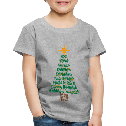 Names of Jesus Christmas Tree Toddler Shirt - heather gray