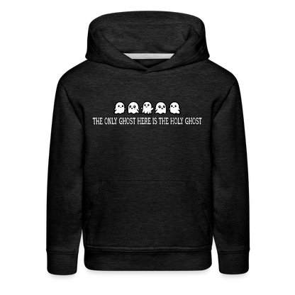 The Only Ghost Here is the Holy Ghost (W) Kid's Hoodie - charcoal grey