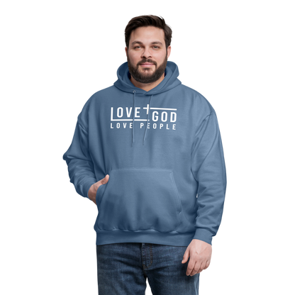 Love God Love People Men's Hoodie - denim blue