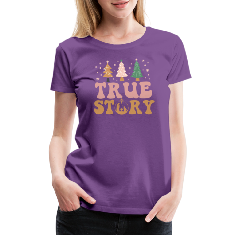 True Story Christmas Family Women’s Premium T-Shirt - purple