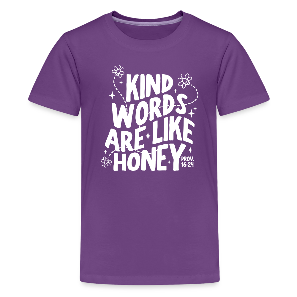 Kind Words are Like Honey (W) Kid's T-Shirt - purple