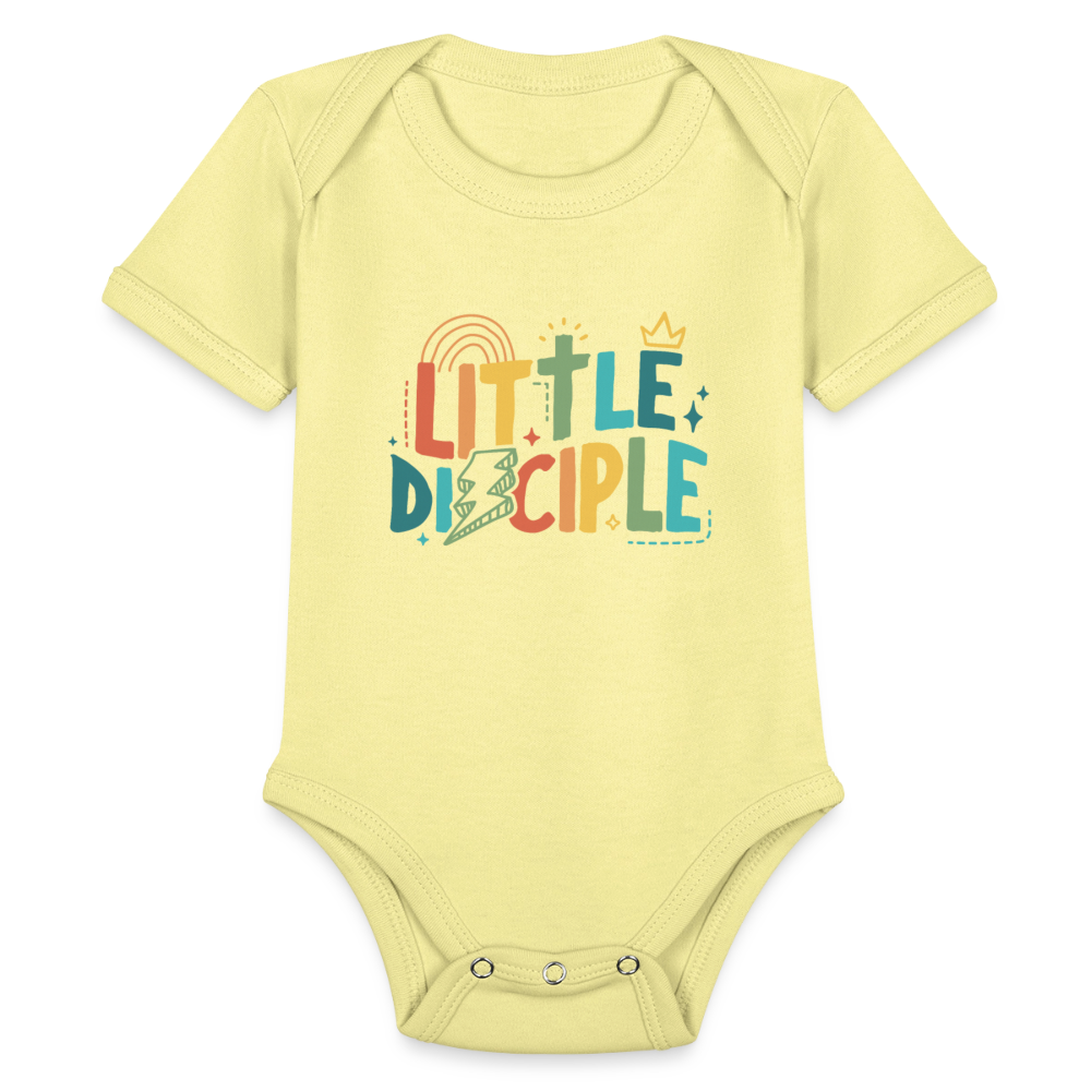 Little Disciple Baby Onesie Bodysuit - washed yellow