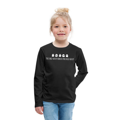 The Only Ghost Here is the Holy Ghost (W) Kid's Long Sleeve Shirt - black