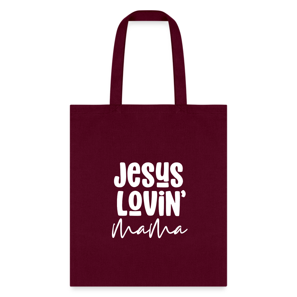 Jesus Lovin Mama Tote Bag - burgundy