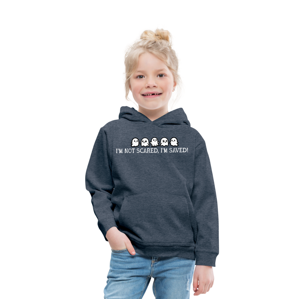 I'm Not Scared I'm Saved (W) Kid's Hoodie - heather denim