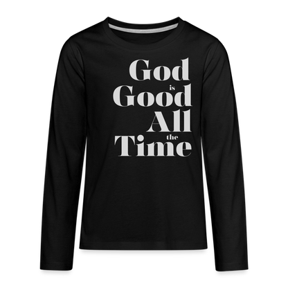 God is Good Kids' Premium Long Sleeve T-Shirt - black