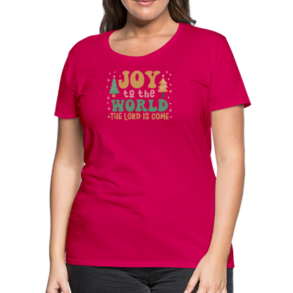 Joy to the World Christmas Family Women’s Premium T-Shirt - dark pink