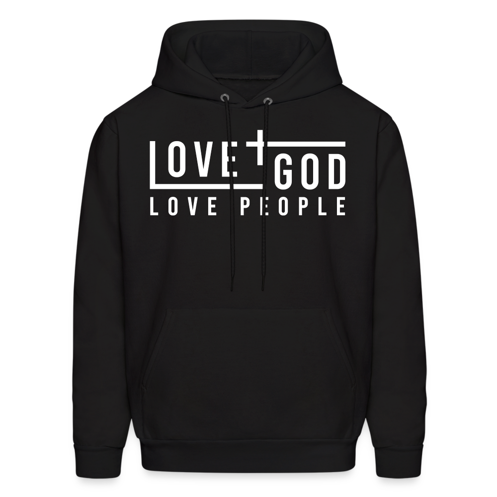 Love God Love People Men's Hoodie - black