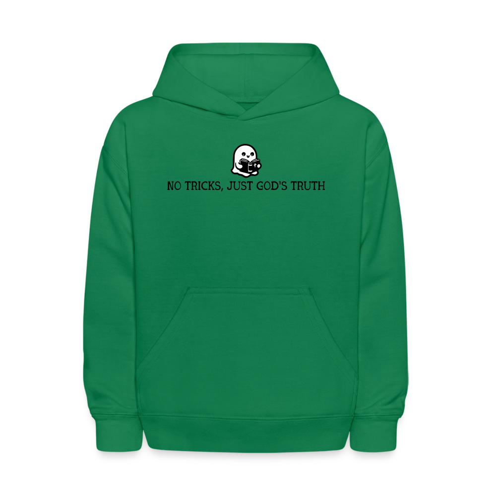 No Tricks Just God's Truth Kids Hoodie - kelly green