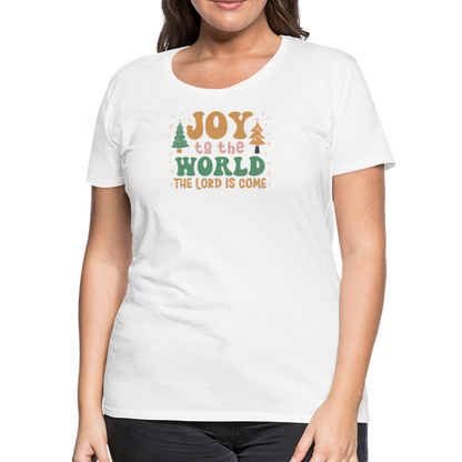 Joy to the World Christmas Family Women’s Premium T-Shirt - white