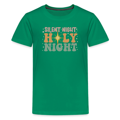 Silent Night Christmas Family Kids' Premium T-Shirt - kelly green