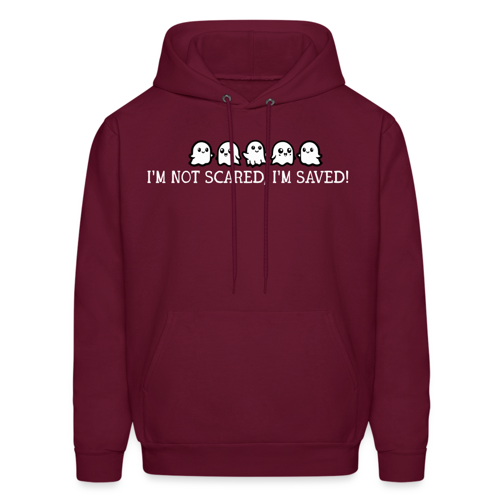 I'm Not Scared I'm Saved (W) Men's Hoodie - burgundy