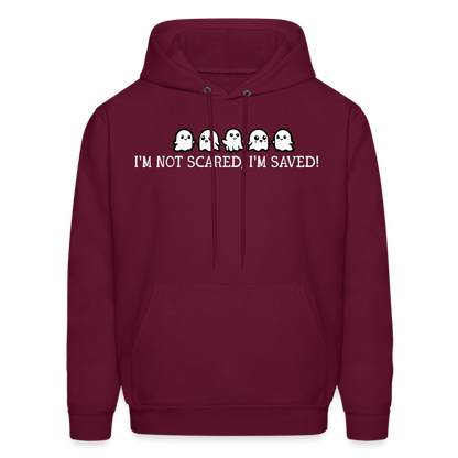 I'm Not Scared I'm Saved (W) Men's Hoodie - burgundy