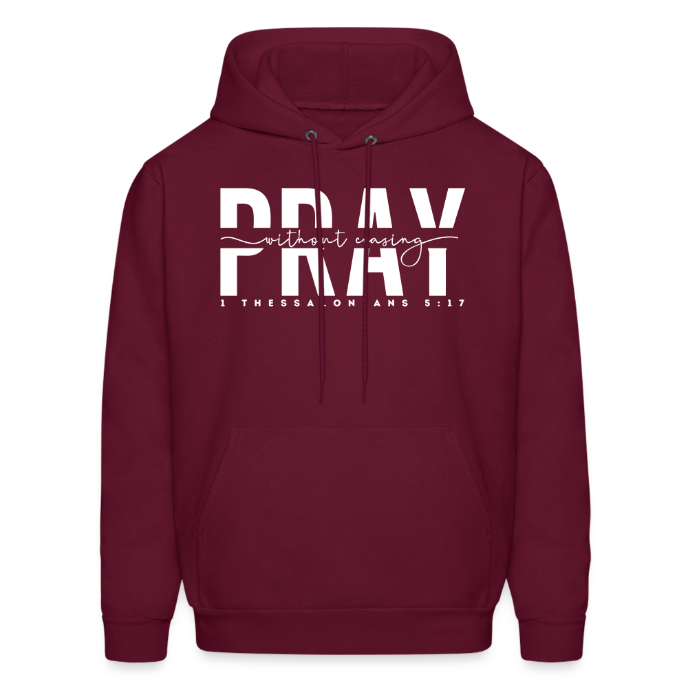 Pray Without Ceasing (W) Men's Hoodie - burgundy