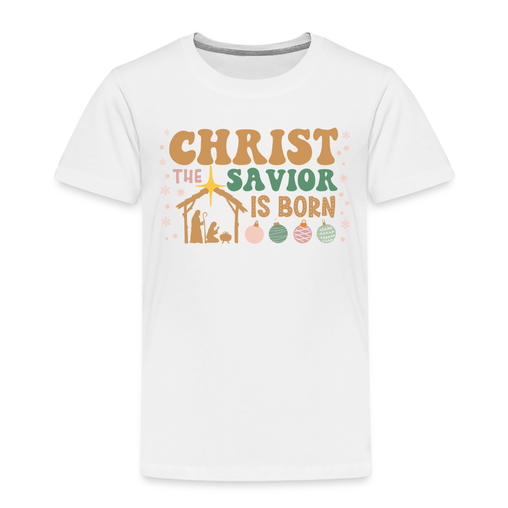 Christ the Savior is Born Christmas Family Toddler Premium T-Shirt - white