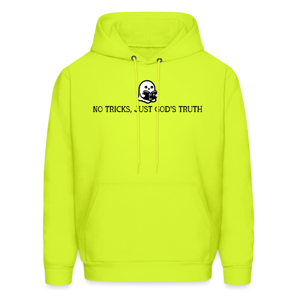 No Tricks Just God's Truth (Bible) Men's Hoodie - safety green