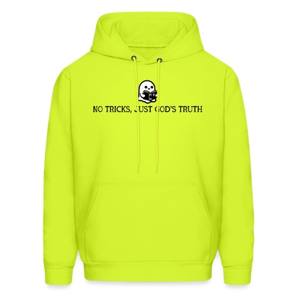 No Tricks Just God's Truth (Bible) Men's Hoodie - safety green