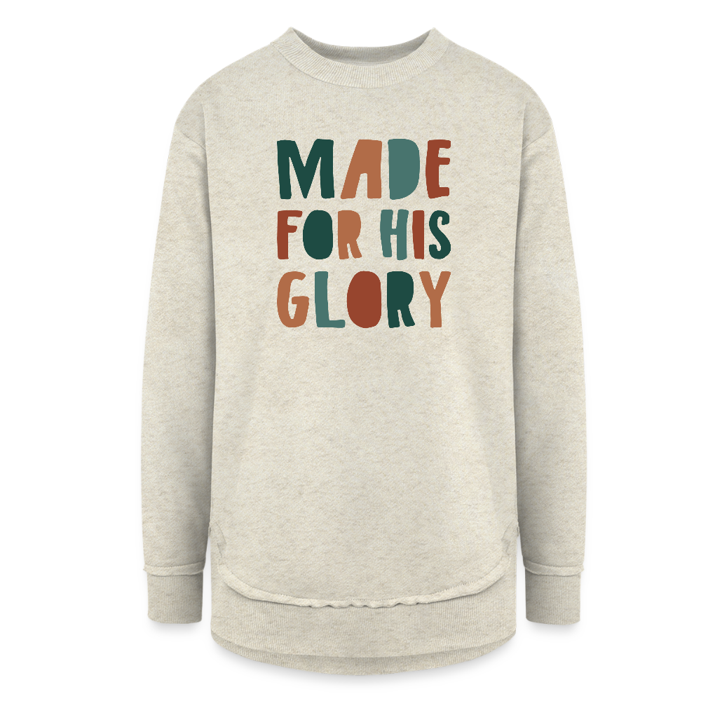 Made for His Glory Women’s Weekend Tunic Long Sleeve - heather oatmeal