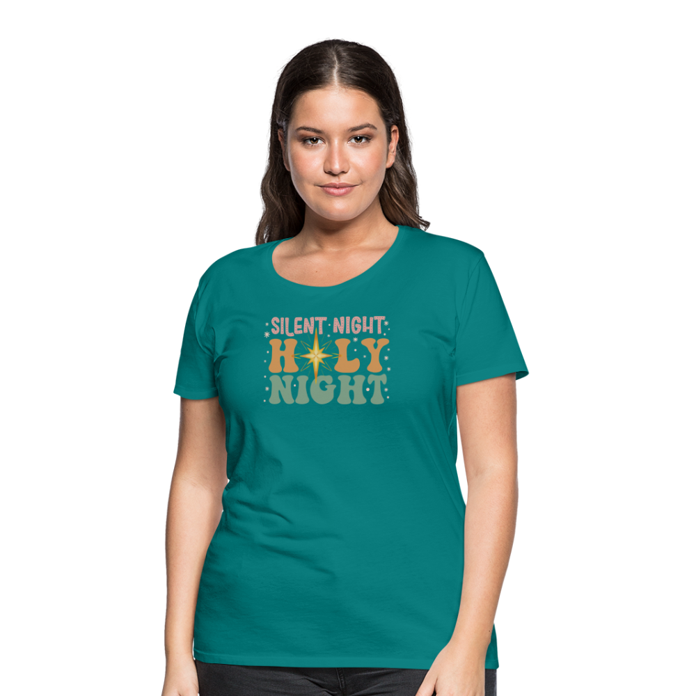 Silent Night Christmas Family Women’s Premium T-Shirt - teal