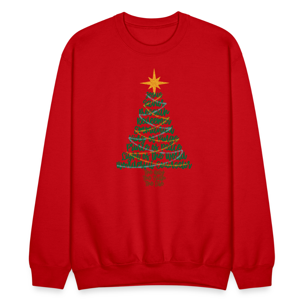 Names of Jesus Christmas Tree Men's Sweater - red