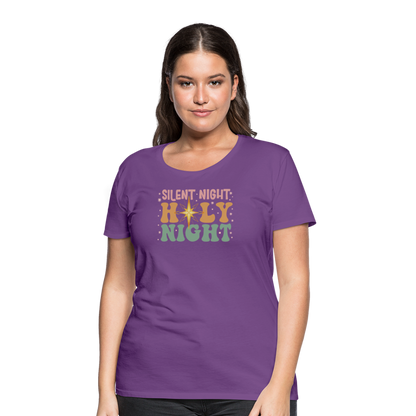 Silent Night Christmas Family Women’s Premium T-Shirt - purple