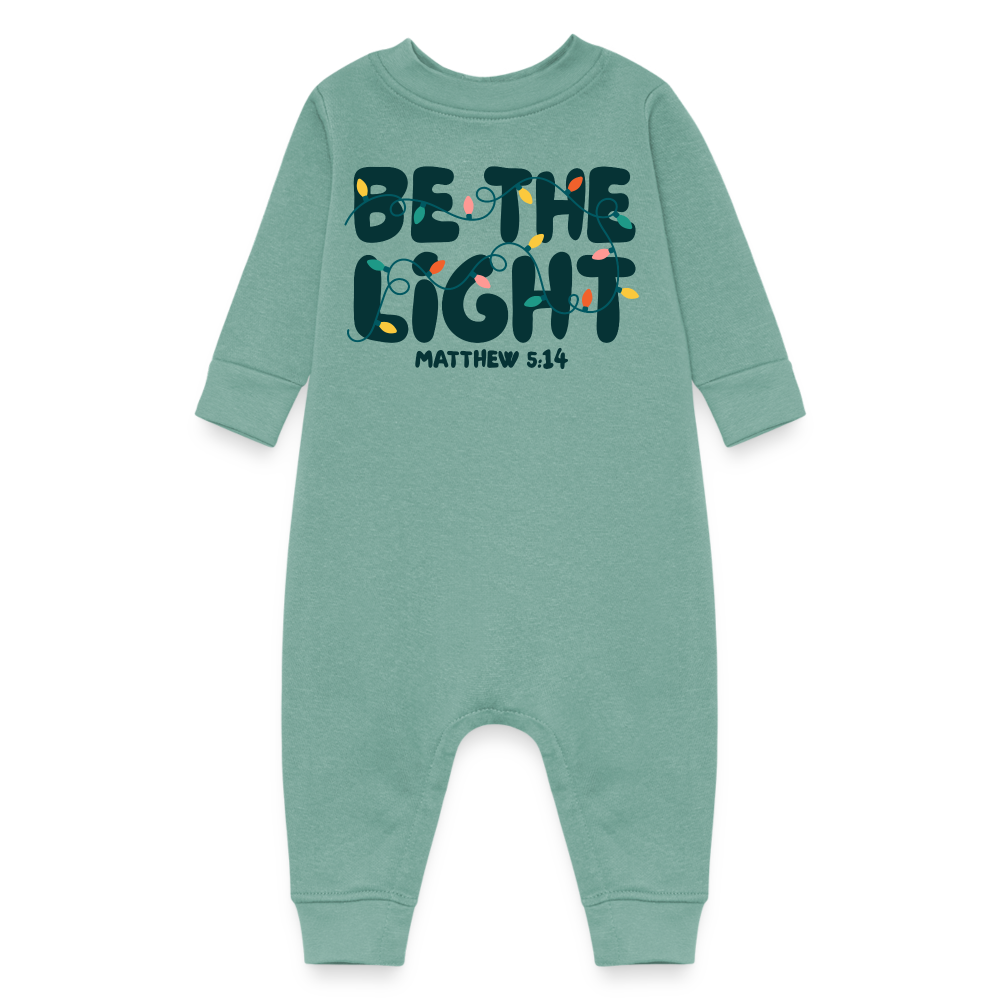 Be the Light Christmas Baby Fleece Long Sleeve Onesie - saltwater