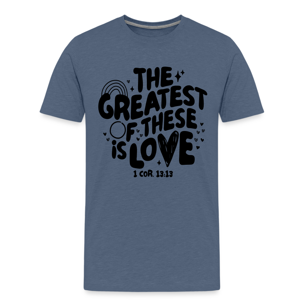 The Greatest of these is Love Kid's T-Shirt - heather blue