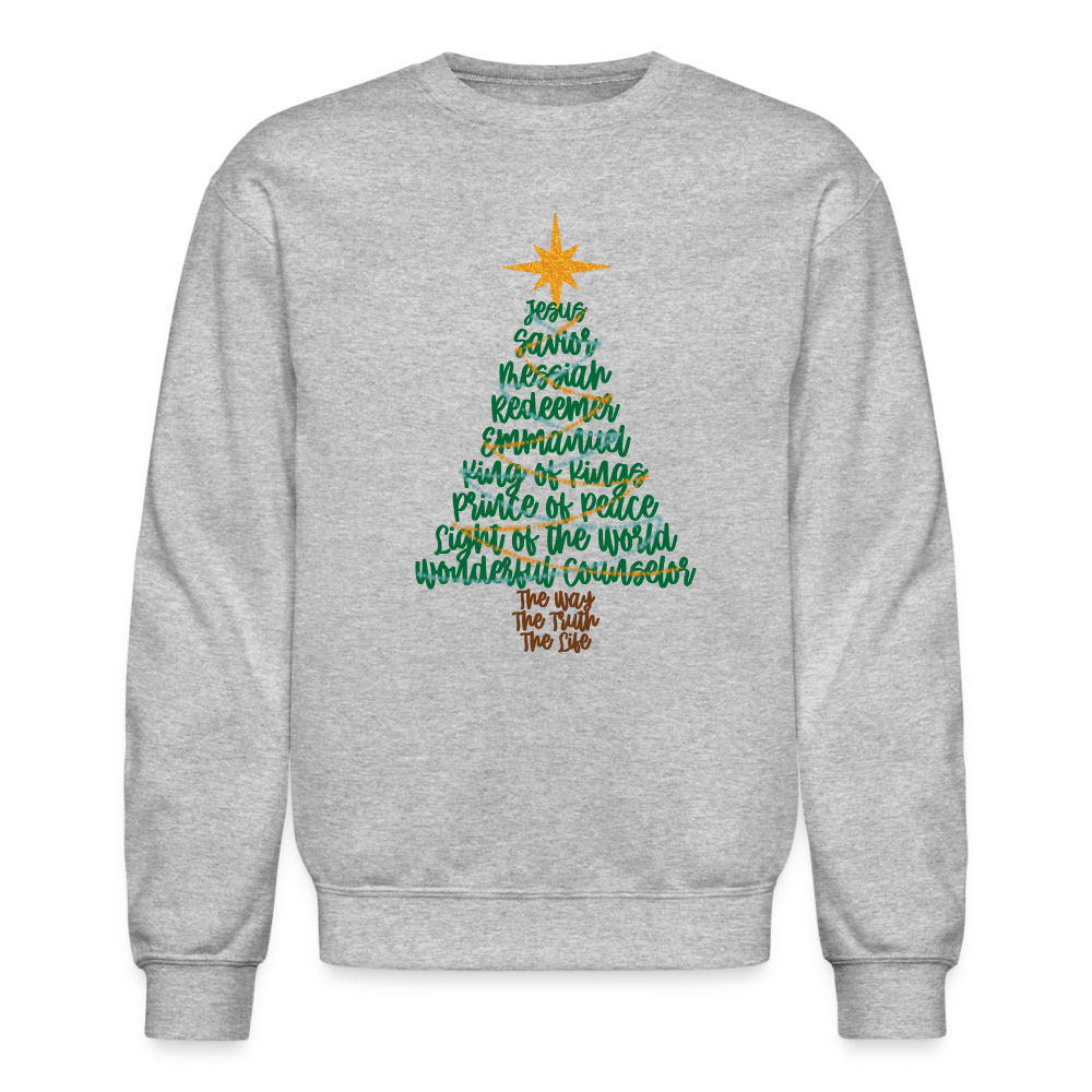 Names of Jesus Christmas Tree Men's Sweater - heather gray