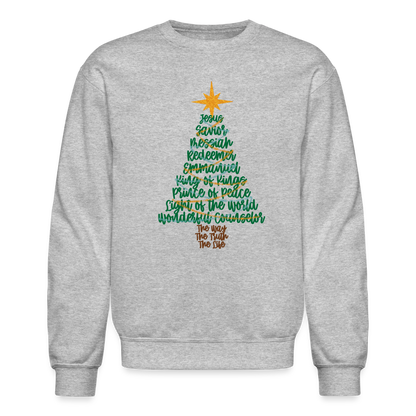 Names of Jesus Christmas Tree Men's Sweater - heather gray