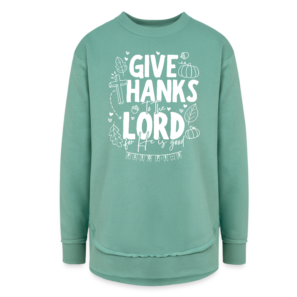 Give Thanks to the Lord (W) Women's Tunic Sweater - saltwater