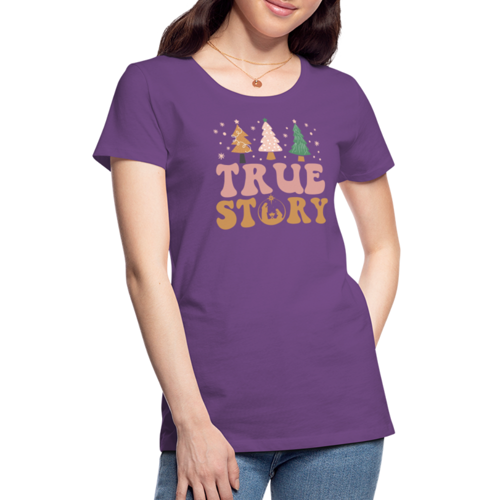 True Story Christmas Family Women’s Premium T-Shirt - purple