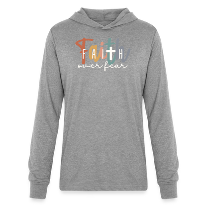 Faith Over Fear Men's Long Sleeve Shirt - heather grey