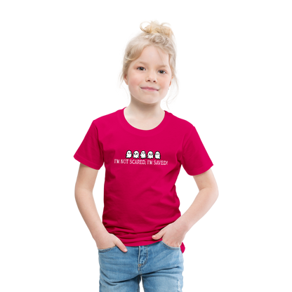 I'm Not Scared I'm Saved (W) Toddler T-Shirt - dark pink